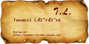 Tavaszi Lóránt névjegykártya